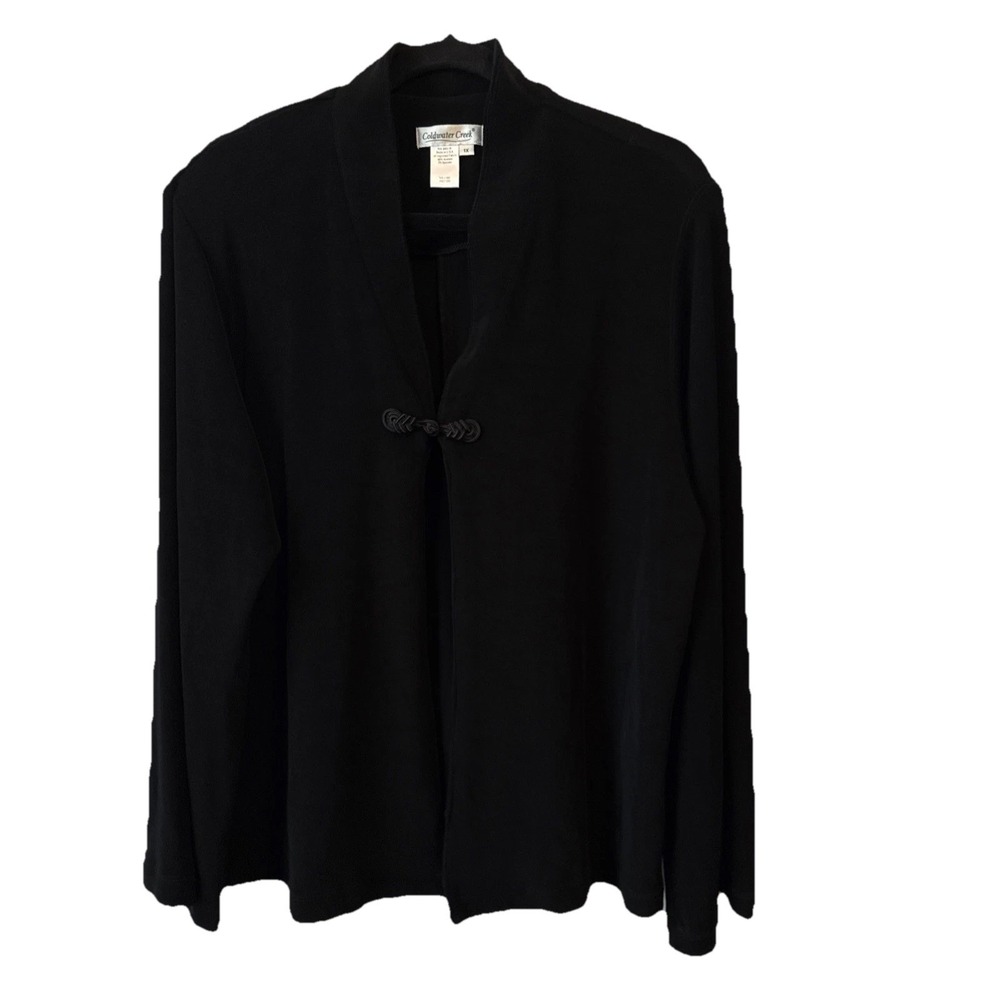 Coldwater Creek Stretch Knit Cardigan Womens 1X Classic Versatile Travel Neutral